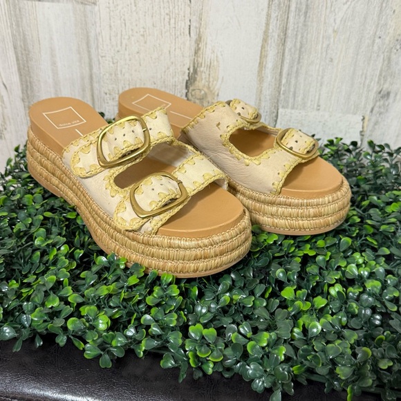 Dolce Vita Cream Espadrille Sandals with Buckle - Picture 2 of 16